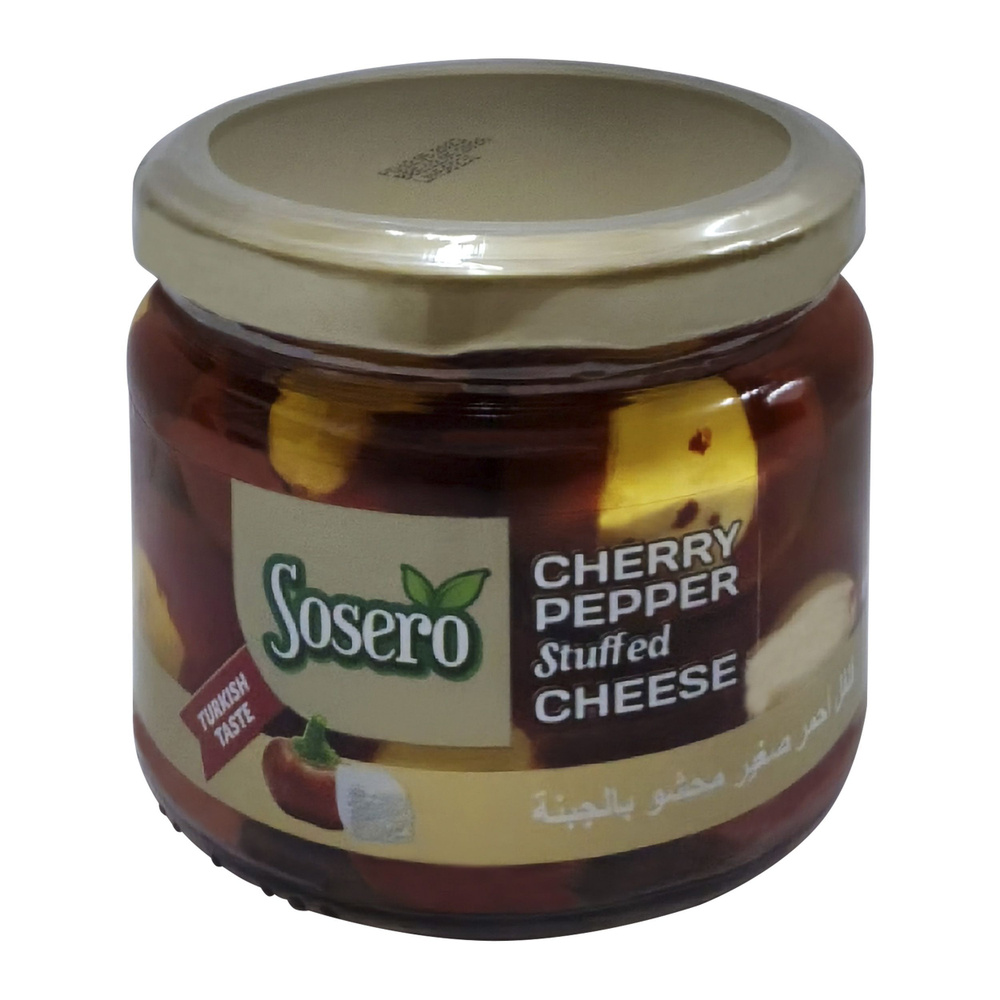 Красный перец "Черри" фаршированный творожным сыром (в масле), "Sosero", Cherrry Pepper Stuffed Cheese, #1