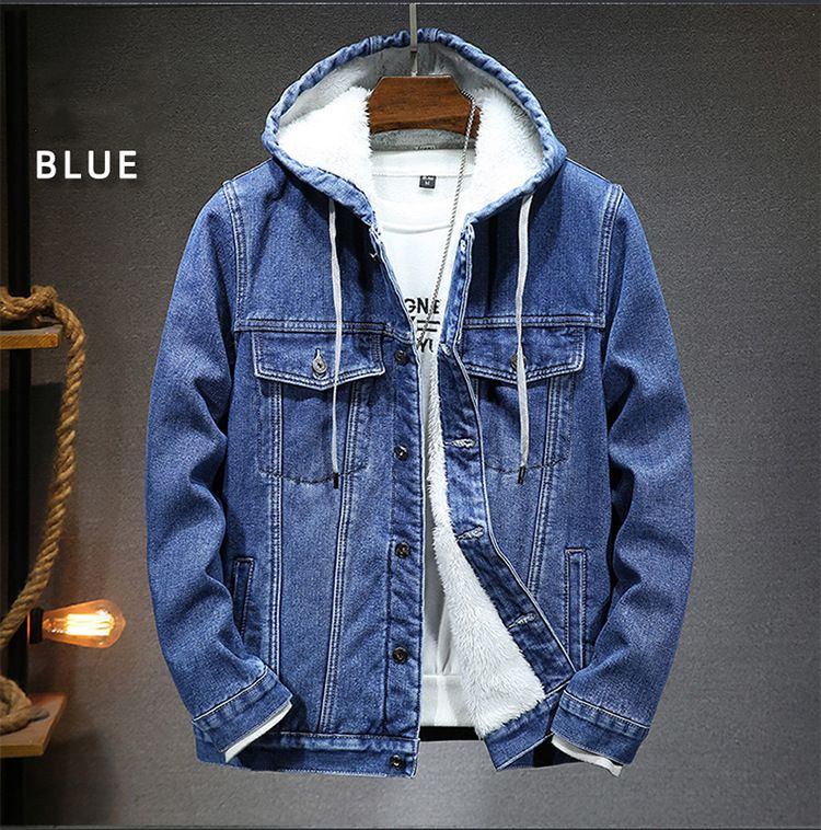 Jaket denim hoodie hotsell