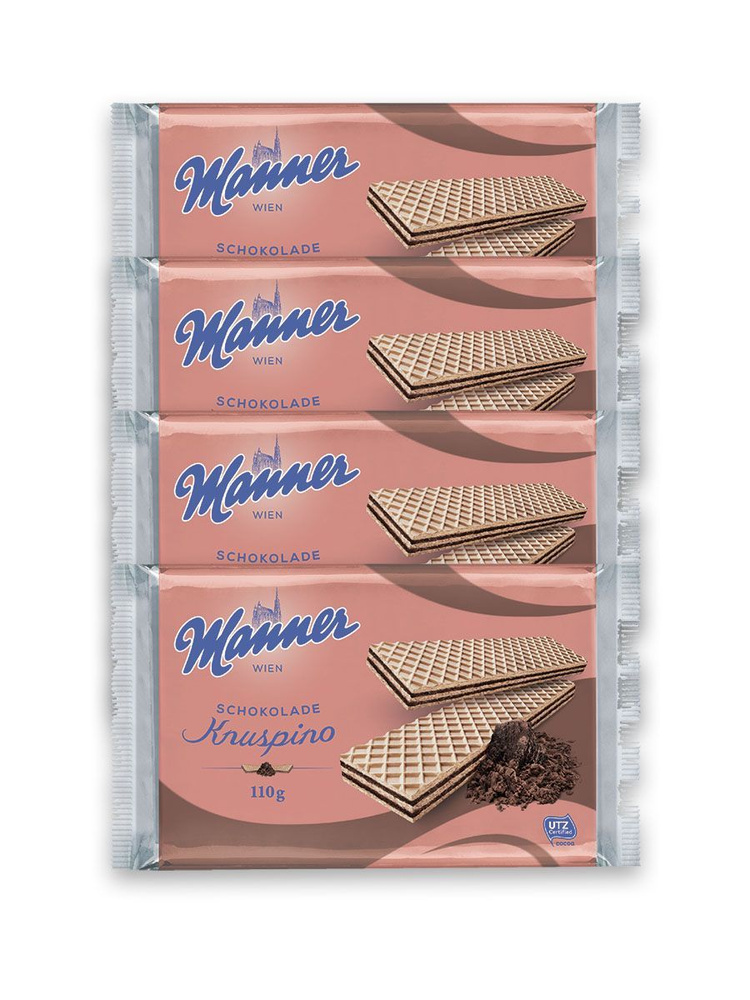 Вафли Manner Кнуспино с шоколадным кремом 110 г - 4 шт #1