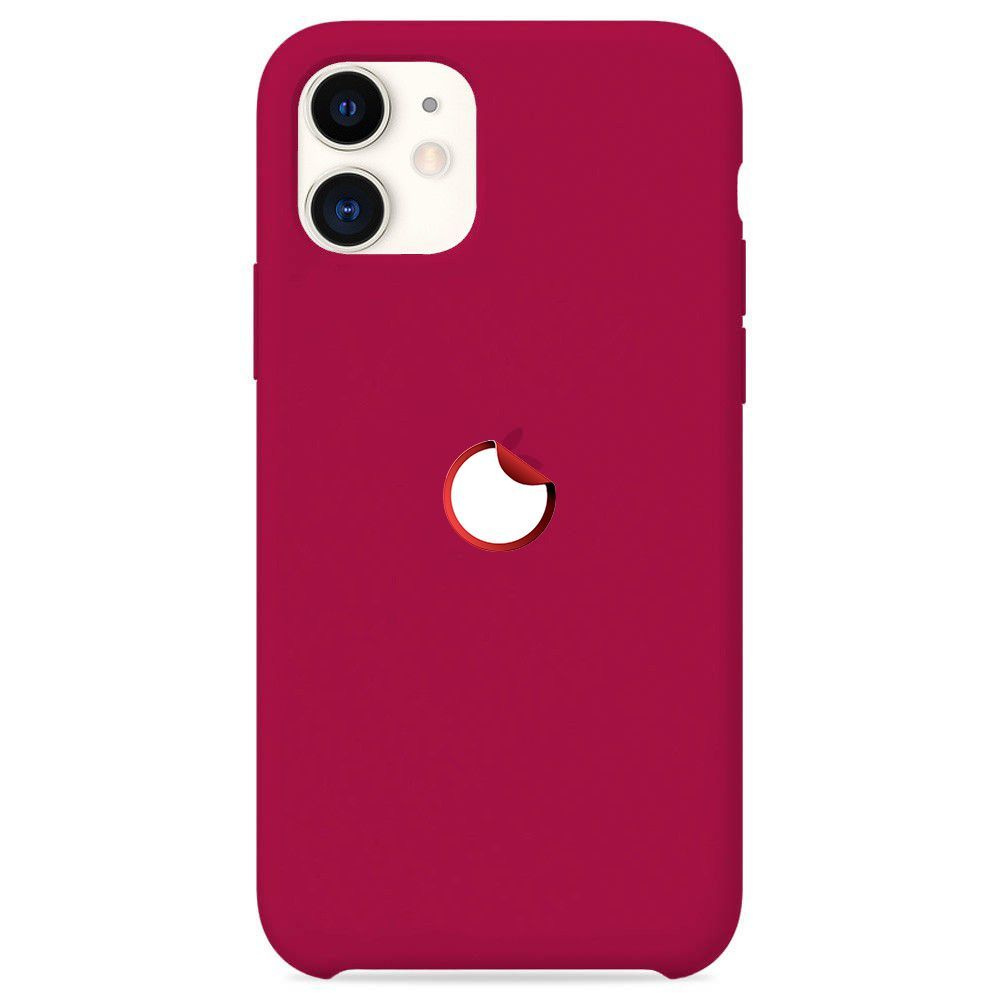 Силиконовый чехол для смартфона Silicone Case на iPhone 11 / Айфон 11 с  логотипом, вишневый - купить с доставкой по выгодным ценам в  интернет-магазине OZON (379710469)