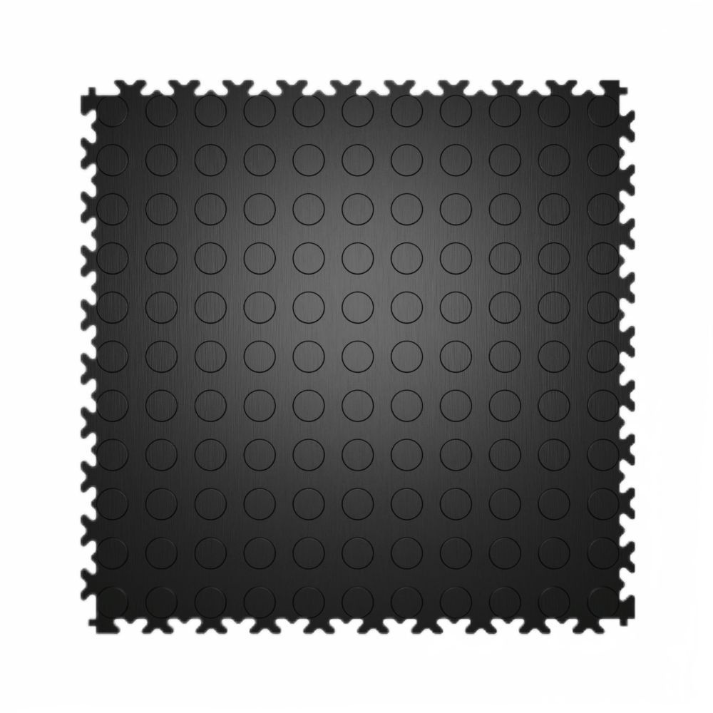 Плитка ПВХ модульная на пол 50х50 см LT light black Coin PVC Eco #1