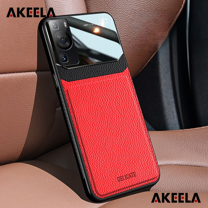 Чехол кожаный для Huawei P60 Pro/Хуавей П60 Про, защитой камер(нет ...