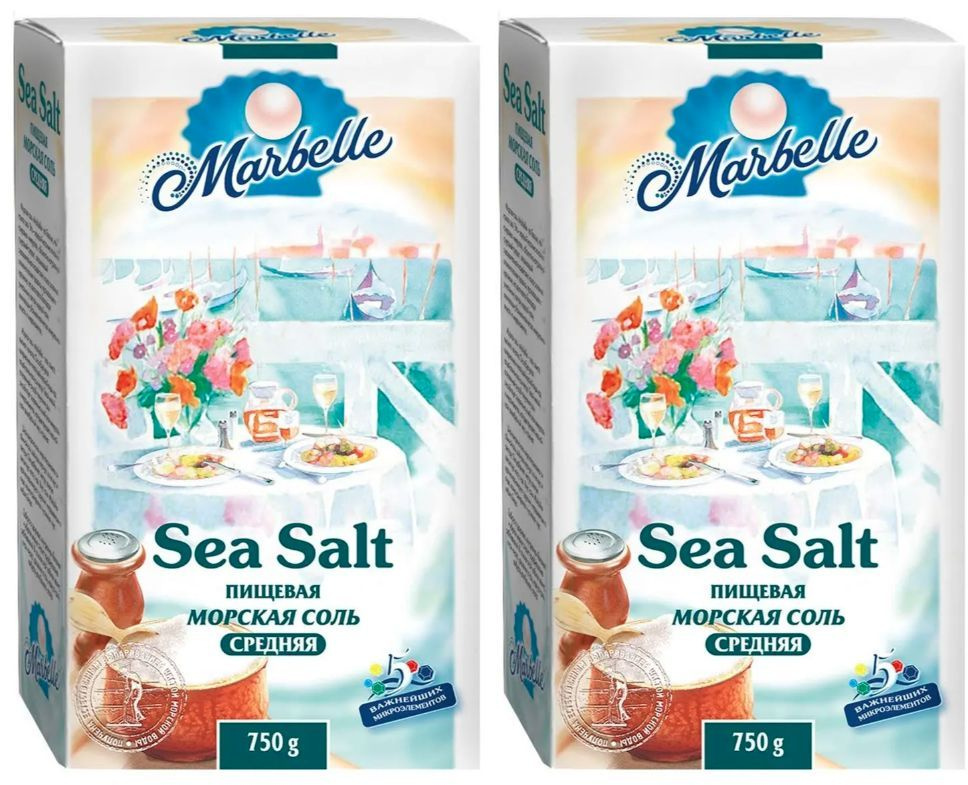 Marbelle пищевая морская соль, богатый источник микроэлементов и минералов, средний кристалл, 750 г. #1