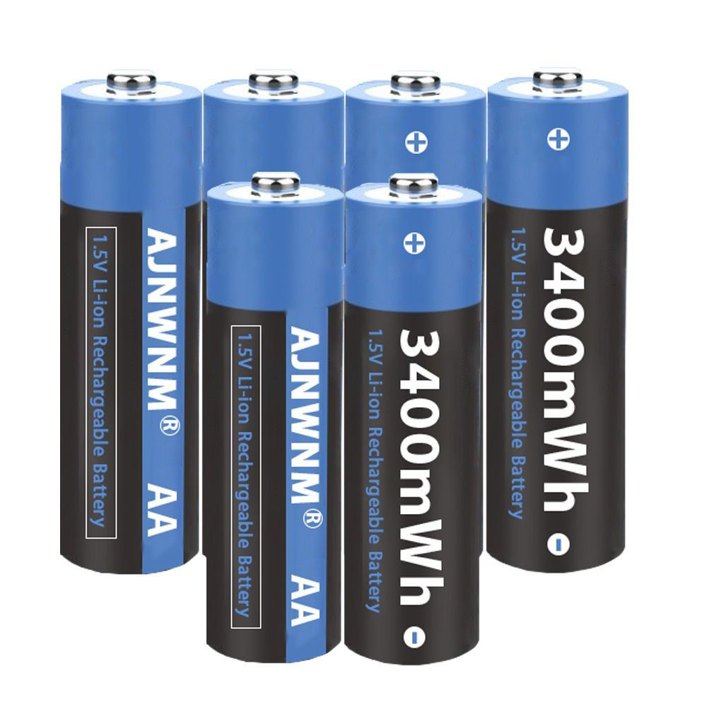 Аккумуляторные батарейки АА Li-ion ( Палец ) AJNWNM 3400 mWh, 1,5 V ...