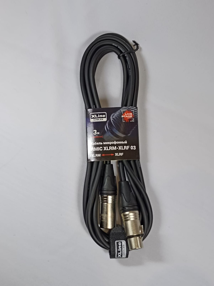 Кабель микрофонный XLR 3 pin male - XLR 3 pin female длина 3 метра ...