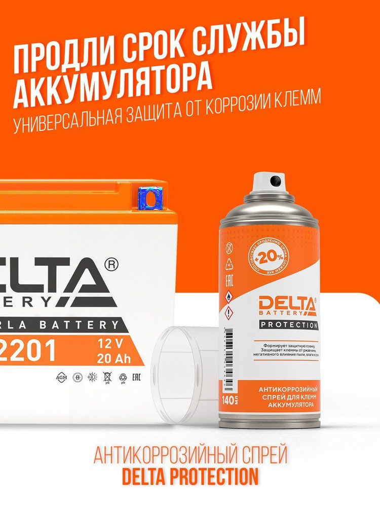 Антикоррозийный спрей для клемм аккумулятора DELTA PROTECTION, 140мл ...