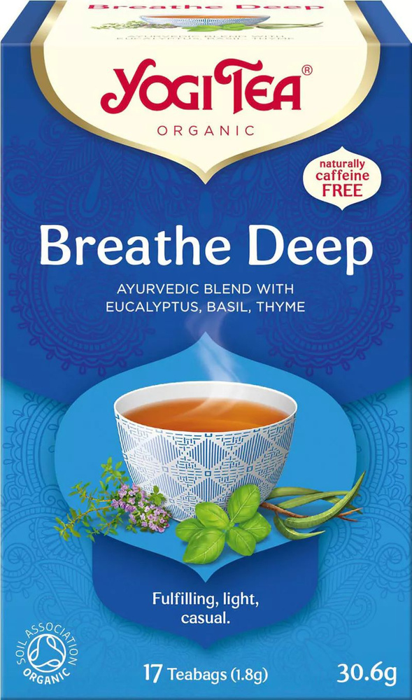 Yogi Tea, Breathe Deep, Дышите глубоко, Эвкалипт, Базилик, Тимьян, 17шт  #1