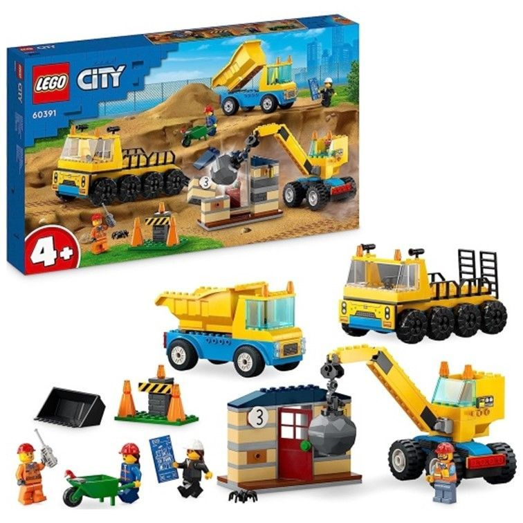 60391 Конструктор LEGO City Construction machines and a crane with a demolition ball Строительные машины #1