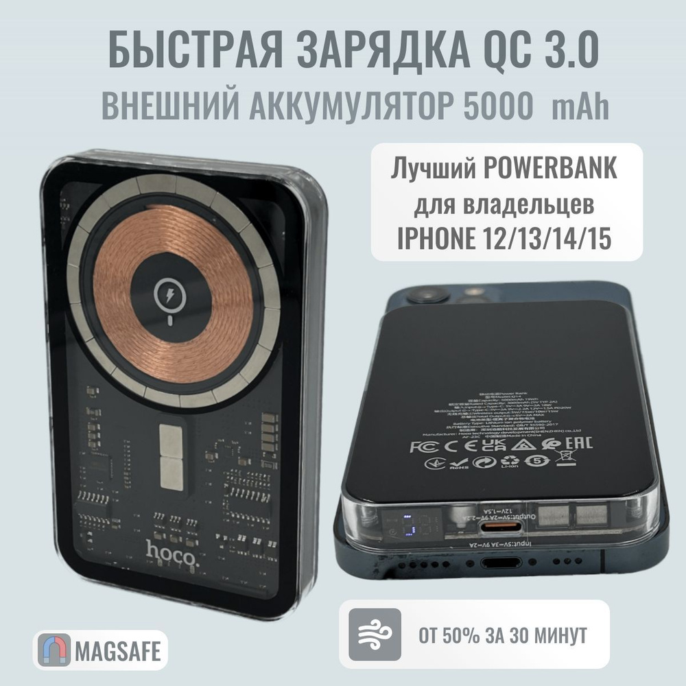 Внешний аккумулятор (Power Bank) hoco akb_USB Type-C - купить по выгодным  ценам в интернет-магазине OZON (1295483569)