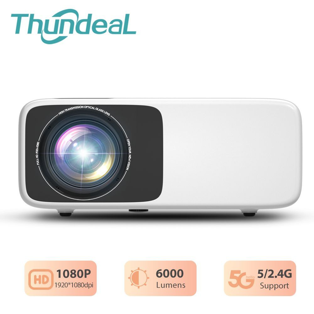 ThundeaL Проектор Проектор TD93Pro Версия для Android Full HD 1080P  Портативный 2K 4K Видео WiFi проектор Домашний кинотеатр, 1920×1080 Full  HD, 1LCD, ...