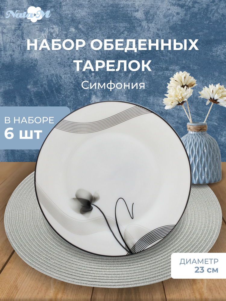 Набор тарелок обеденных НатаМ 6 ШТУК Симфония 23 см. #1