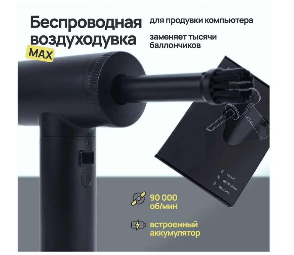 Воздуходувка портативная беспроводная, компрессор для продувки ...