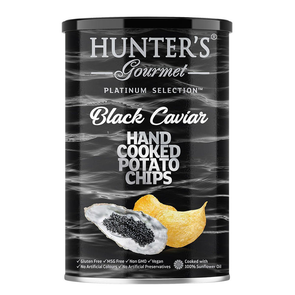 Картофельные чипсы натуральные, приготовленные вручную Hunter's Gourmet "Черная икра ", 150гр  #1