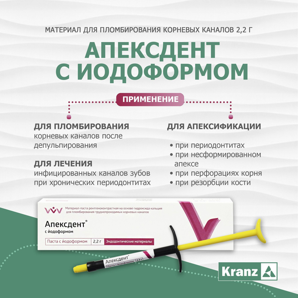 Паста с йодоформом для постоянного пломбирования инфицированных каналов ...