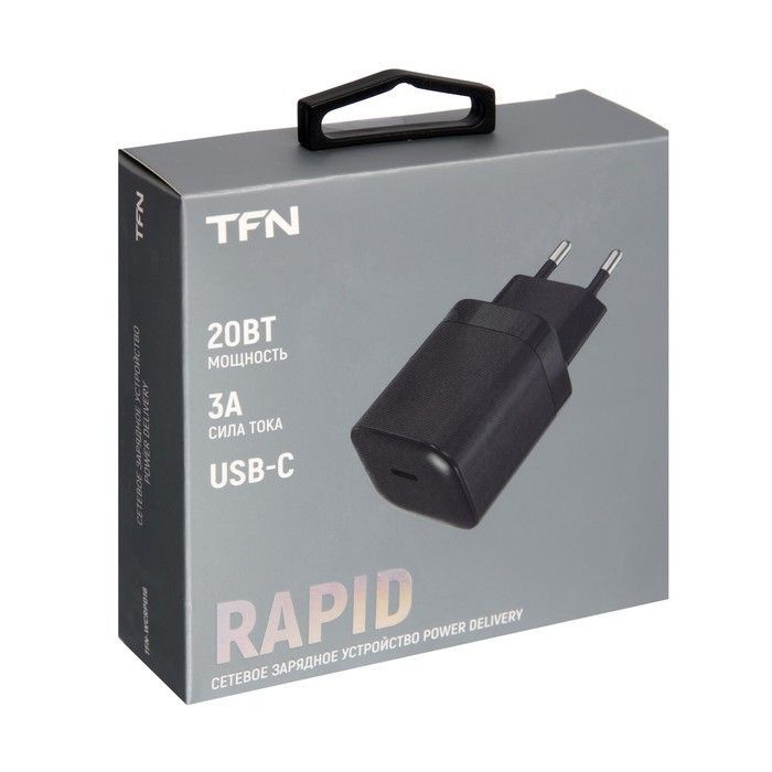  зарядное устройство TFN A+C, 20Вт, USB-C, Цвет: черный (TFN .