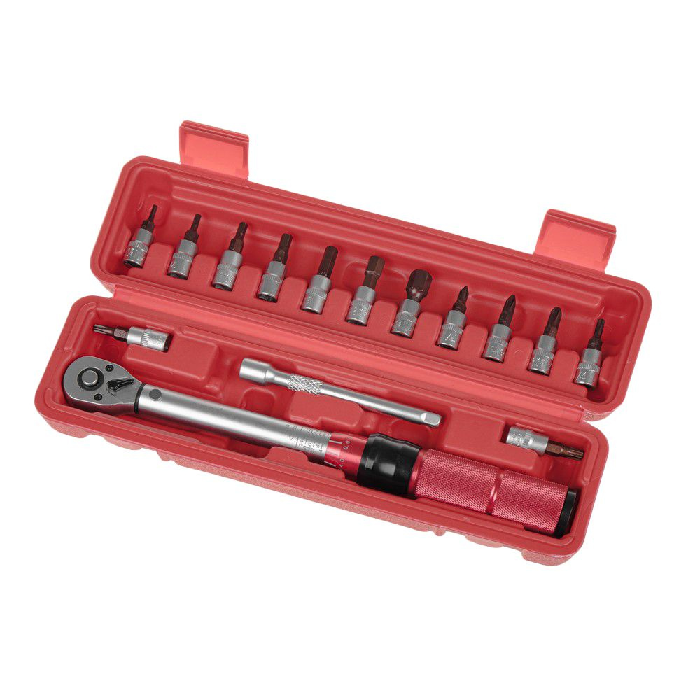 Ключ динамометрический для авто с набором насадок 1/4" 2-24 Нм 72 зуба ...