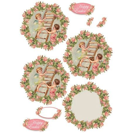 Бумага для папертоля STAMPERIA "3D Decoration", Happy Easter, с высечкой #1