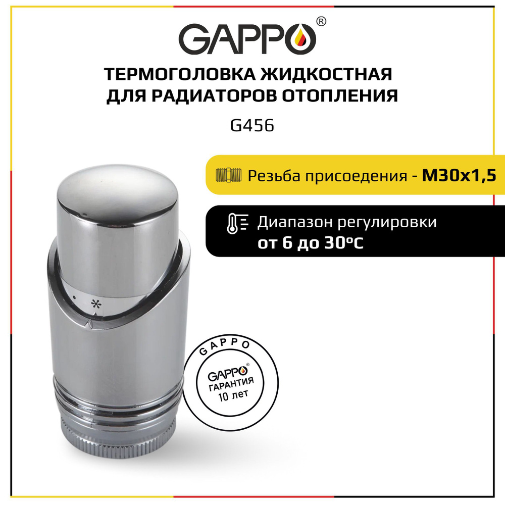 Термоголовка жидкостная Gappo М30 х 1,5 - купить в интернет-магазине ...