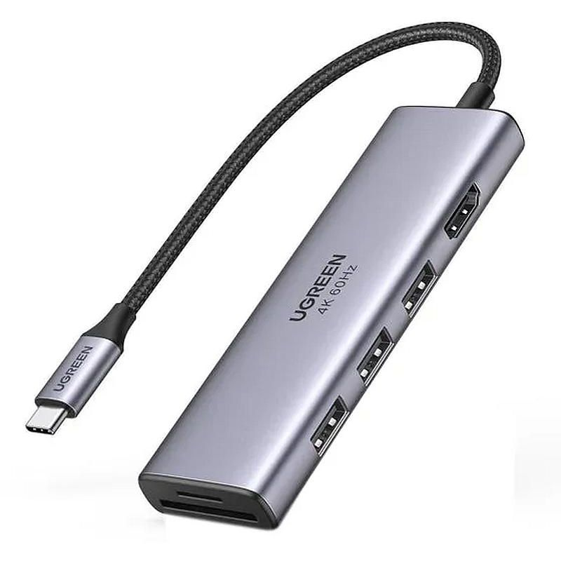Разветвитель USB Ugreen CM511 USB-C. серый космос #1