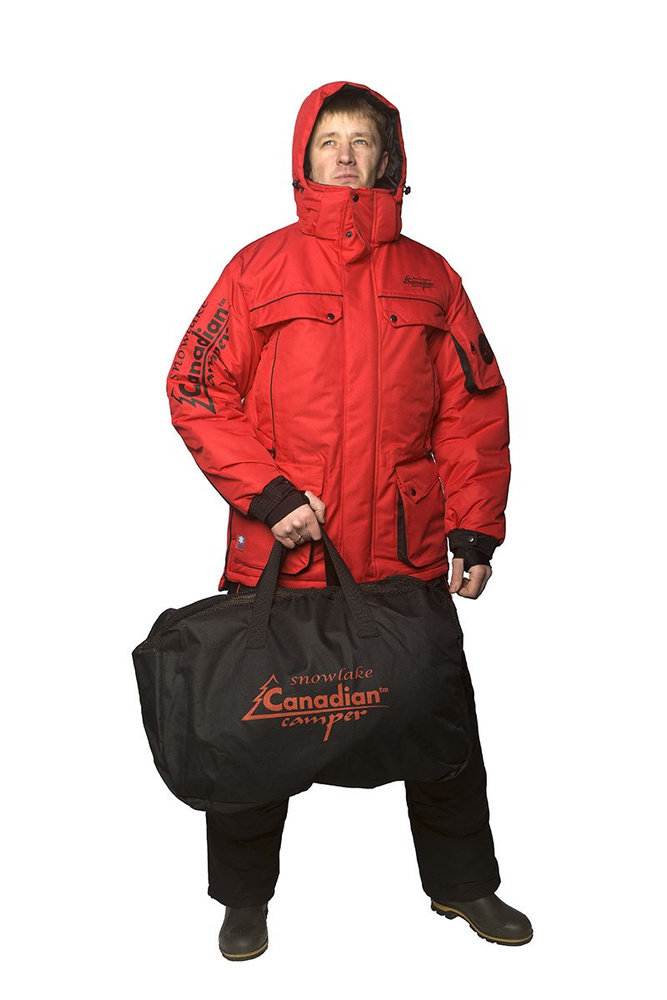 Костюм рыболовный зимний Canadian Camper SNOW LAKE PRO (куртка+брюки) цвет black/red, размер XL/(52-54), #1