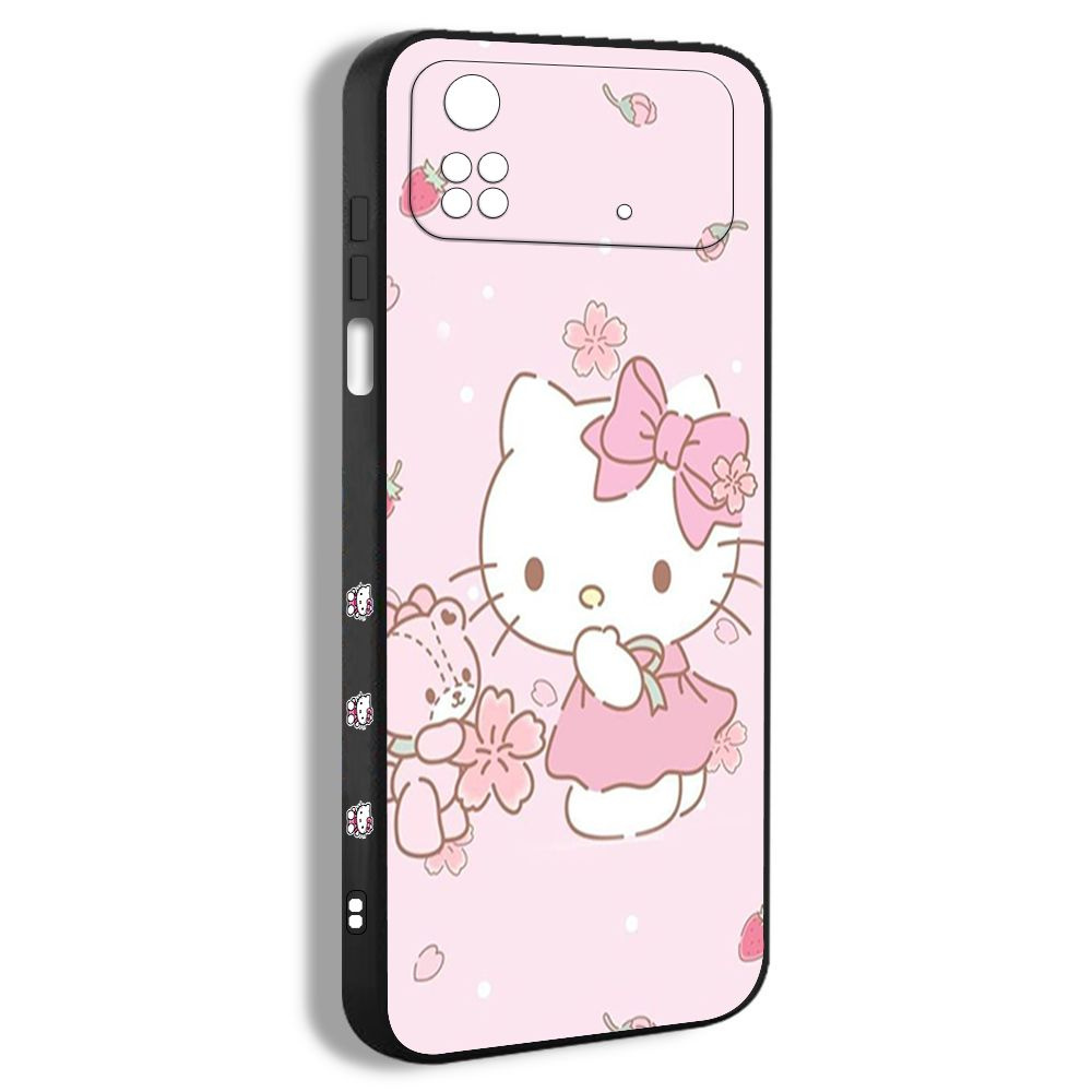 чехол для смартфона Подходит для Xiaomi Poco M4 Pro 4G hello kitty милый  Хеллоу Китти кот Санрио Эстетика AZA02 - купить с доставкой по выгодным  ценам в интернет-магазине OZON (1261803396)