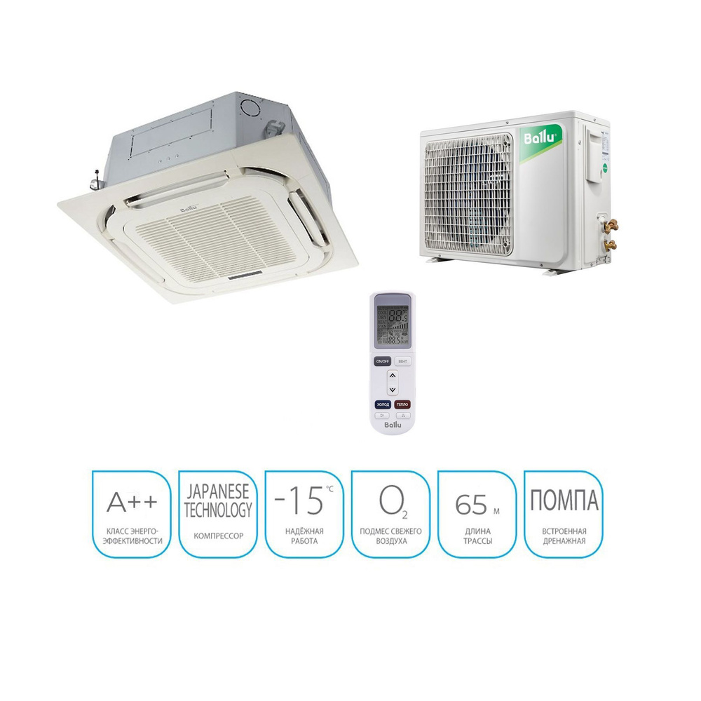 Кассетный инверторный кондиционер Ballu Machine BLCI_C-36HN8/EU_23Y ...