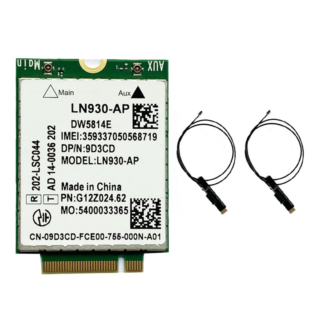 DW5814E для Wi-Fi-карты Telit LN930-AP + 2 антенны WWAN FDD-LTE NGFF 4G-модуль для ноутбуков Dell Latitude #1