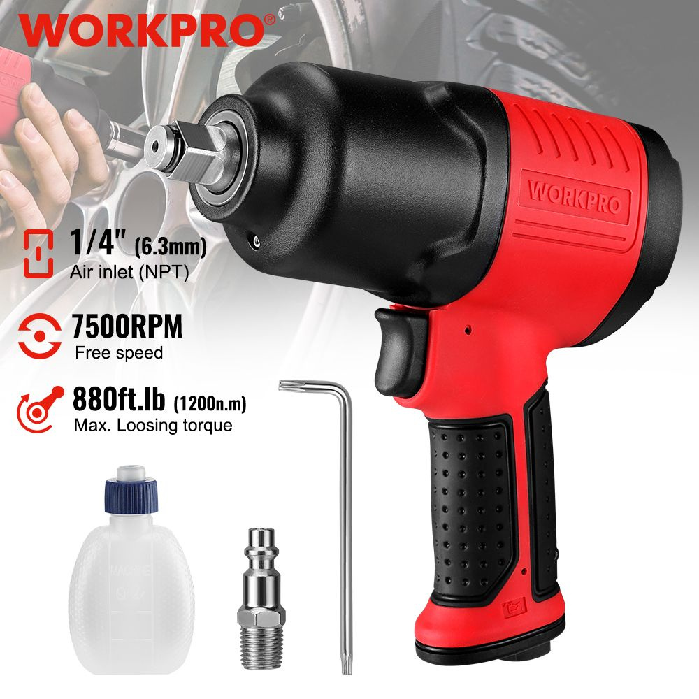 Пневматический ударный гайковерт WORKPRO 1/2 дюйма с высоким крутящим ...