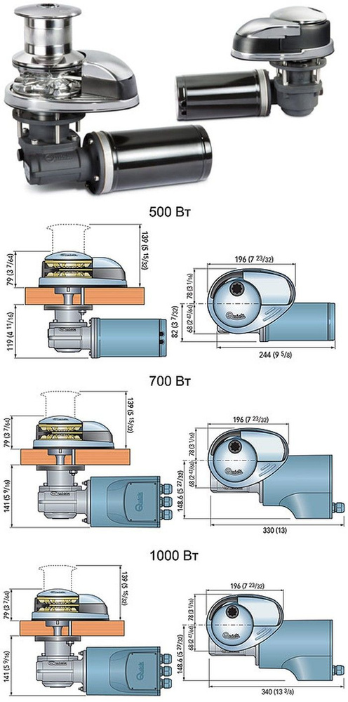 Якорная лебедка "Prince DP2", 1000 Вт, 12 В, с барабаном, цепь 8 мм (10252539)  #1