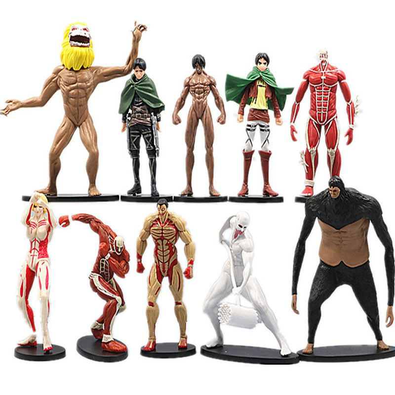 атака титанов аниме фигурки игрушки для детей 10шт attack on titan ...