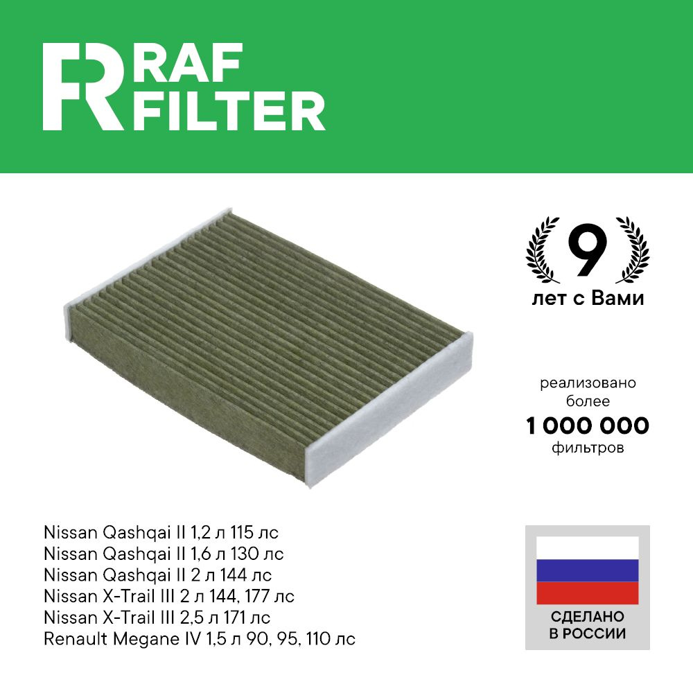 Фильтр салонный RAF Filter 005NIY - купить по выгодным ценам в  интернет-магазине OZON (270074357)