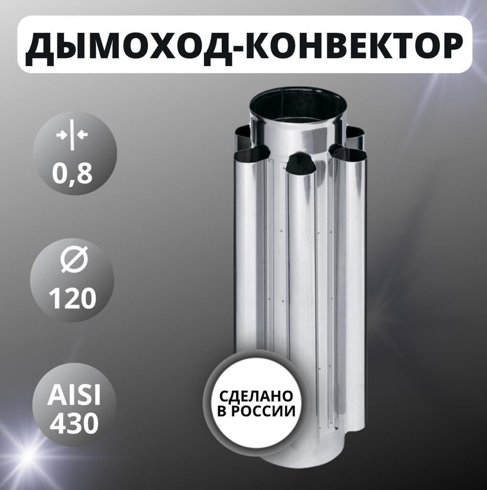 Дымоход-конвектор D 120 (Aisi-430 / 0.8 мм) #1