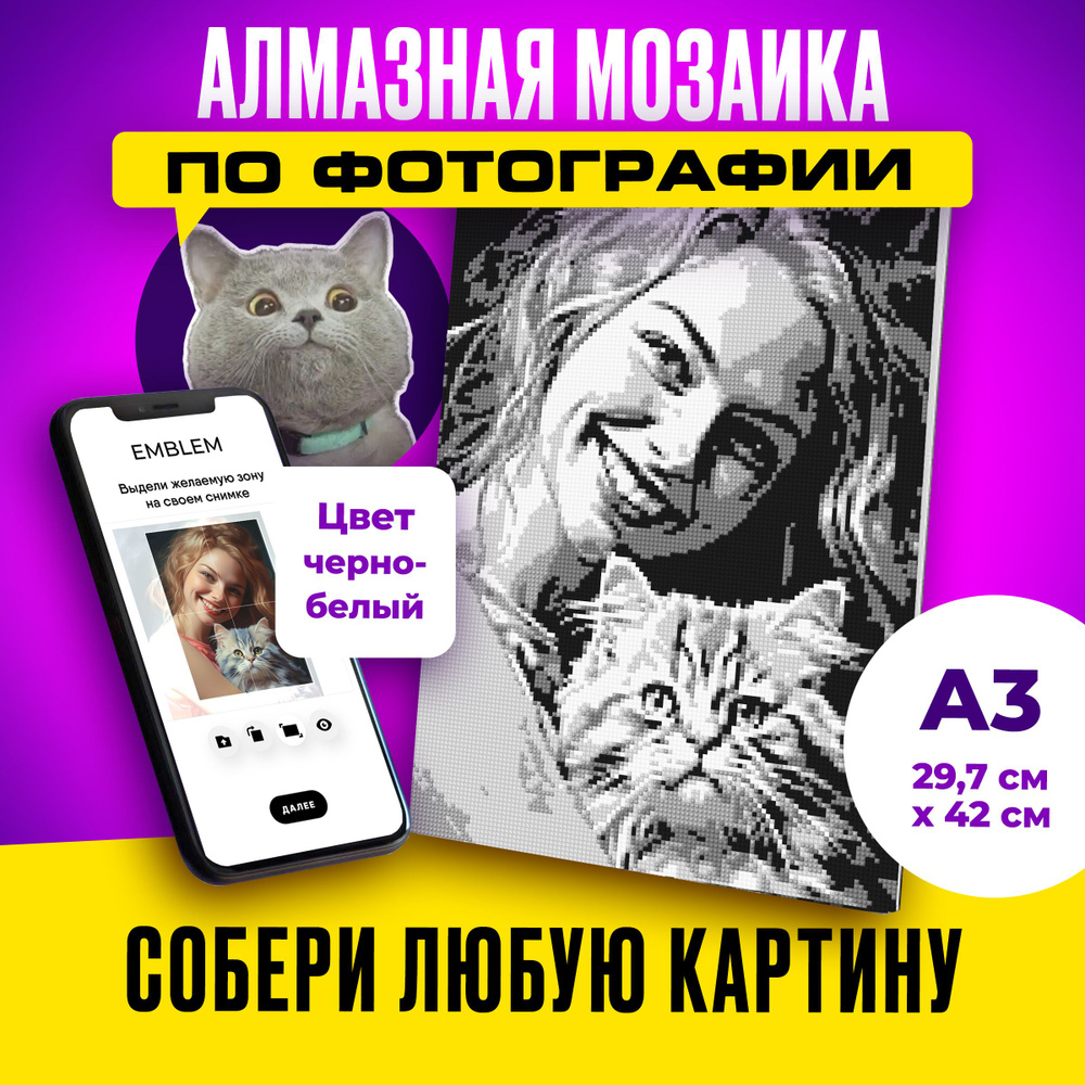 Алмазная мозаика по фотографии или любой картинке на подрамнике А3 - купить  с доставкой по выгодным ценам в интернет-магазине OZON (680168611)