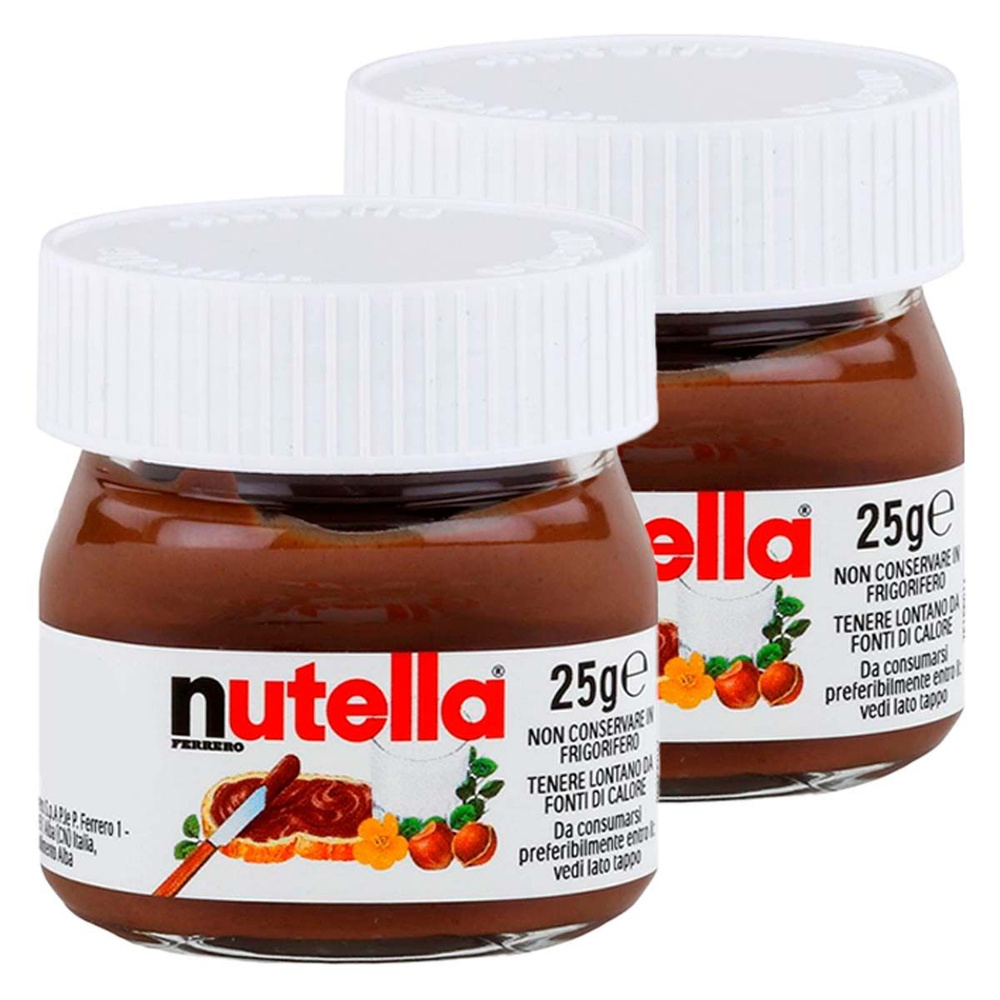 Шоколадная паста Ferrero Nutella Mini (Великобритания), 25 г (2 шт) -  купить с доставкой по выгодным ценам в интернет-магазине OZON (1074557228)