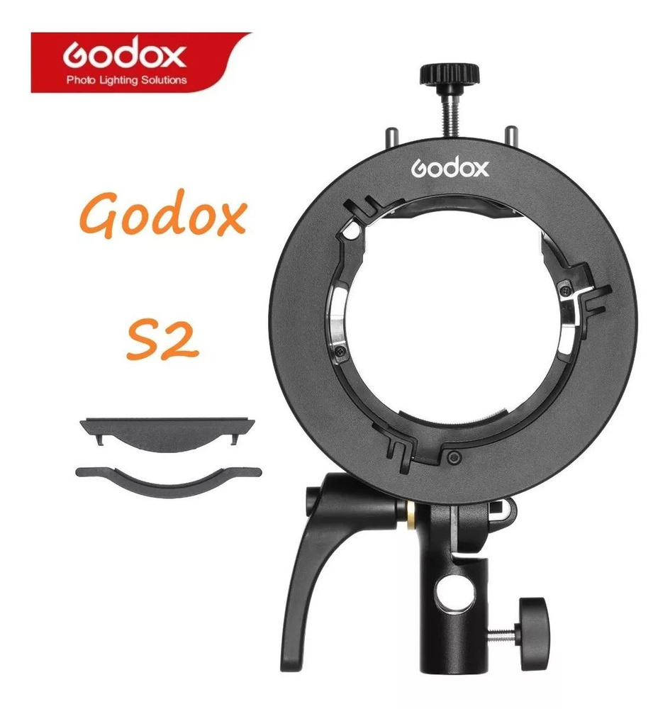 Godox S2 Portable Flash S-Type Holder Speedlite Holder with Bowens Mount for GODOX V860II series TT350 series AD400Pro/ AD200Pro for Bowens Mount Flash Snoot Softbox Beauty Dish Reflector