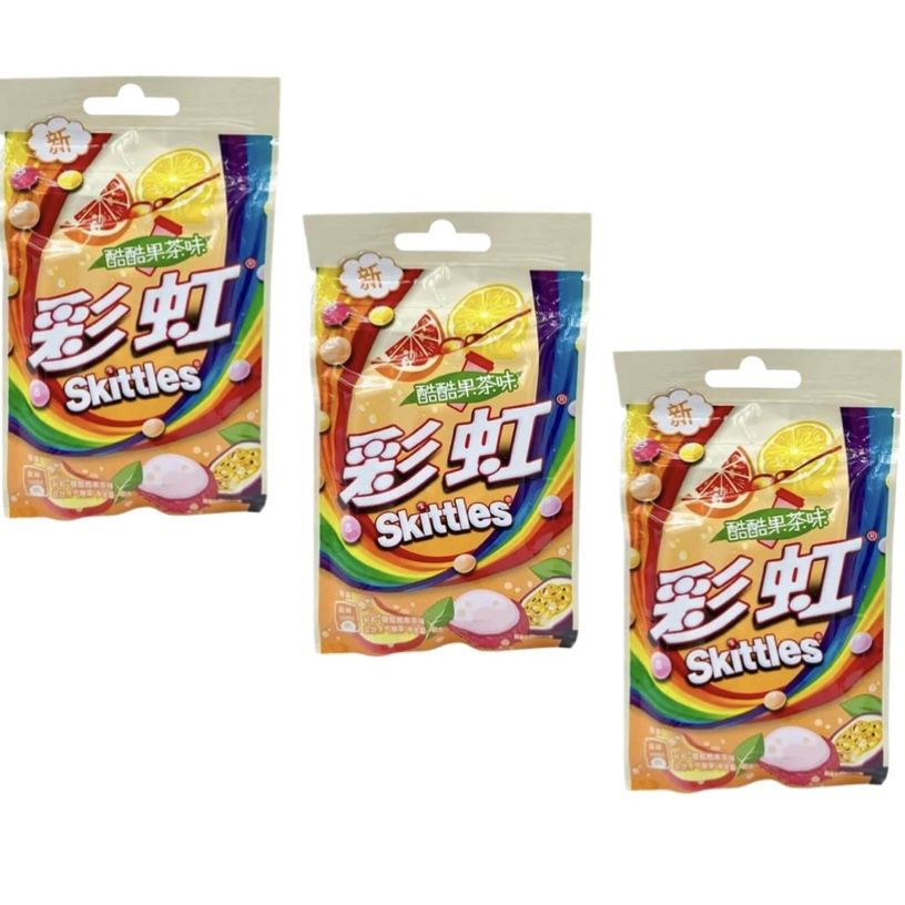 Жевательные конфеты Skittles Fruit Tea Flavor (фруктовый чай), 40 г х 3 шт  #1