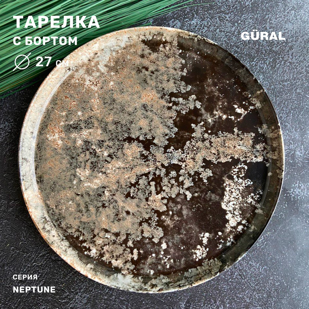 Тарелка с бортом Gural серия Neptune, фарфор, 27 см, Турция #1