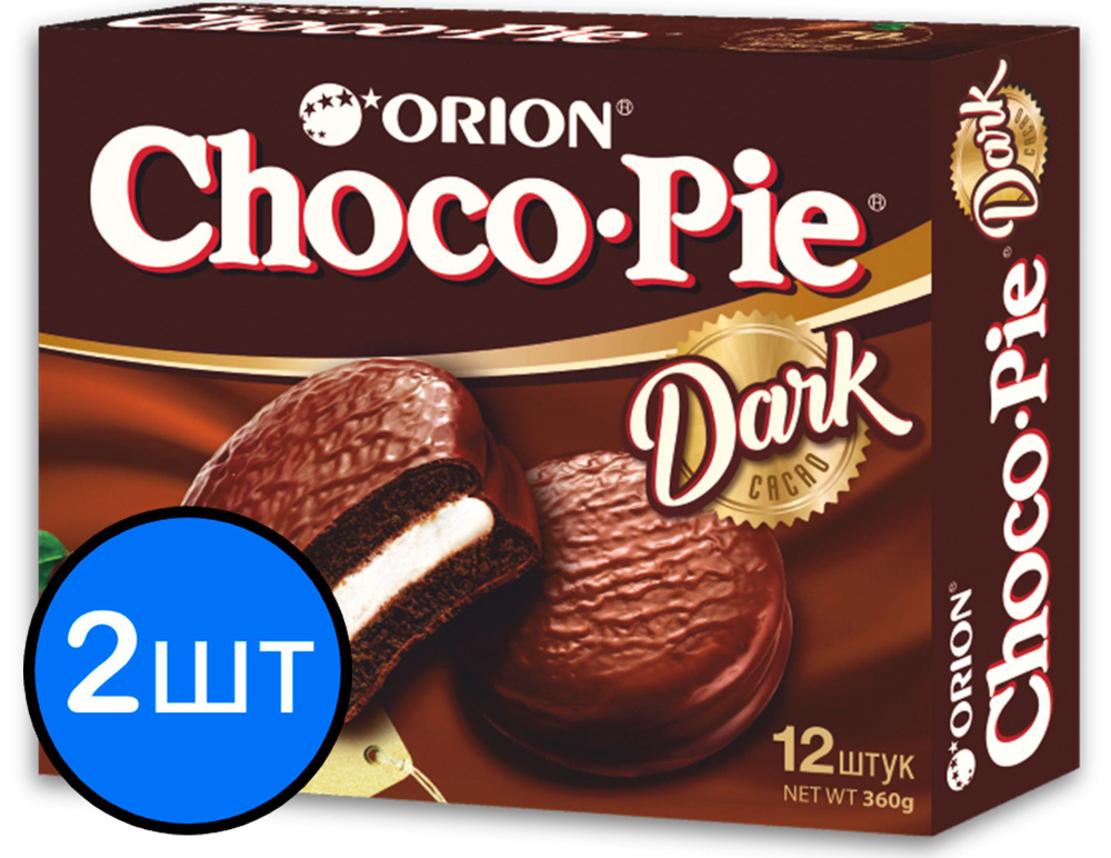 Печенье "ORION ChocoPie" Dark, 360г х 2шт #1