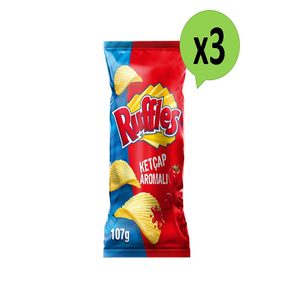 Ruffles Картофельные чипсы с кетчупом, суперразмер, 107 г x 3 шт.