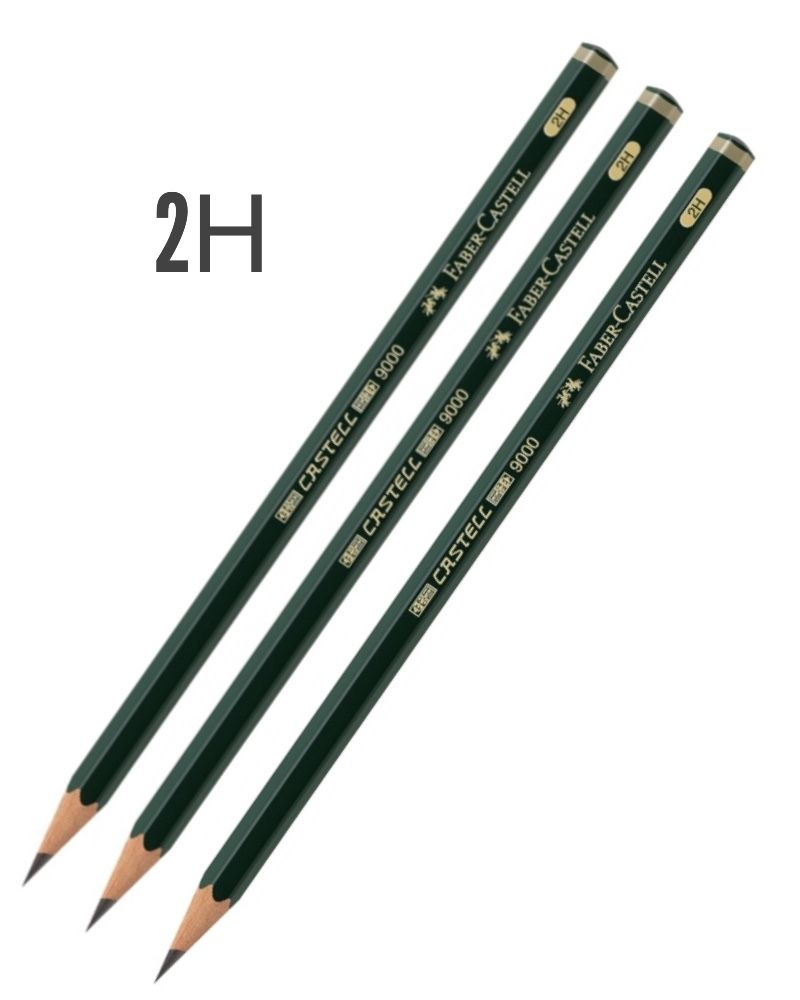 Faber-Castell Карандаш, твердость: 2H (2 Твердый), 3 шт. #1