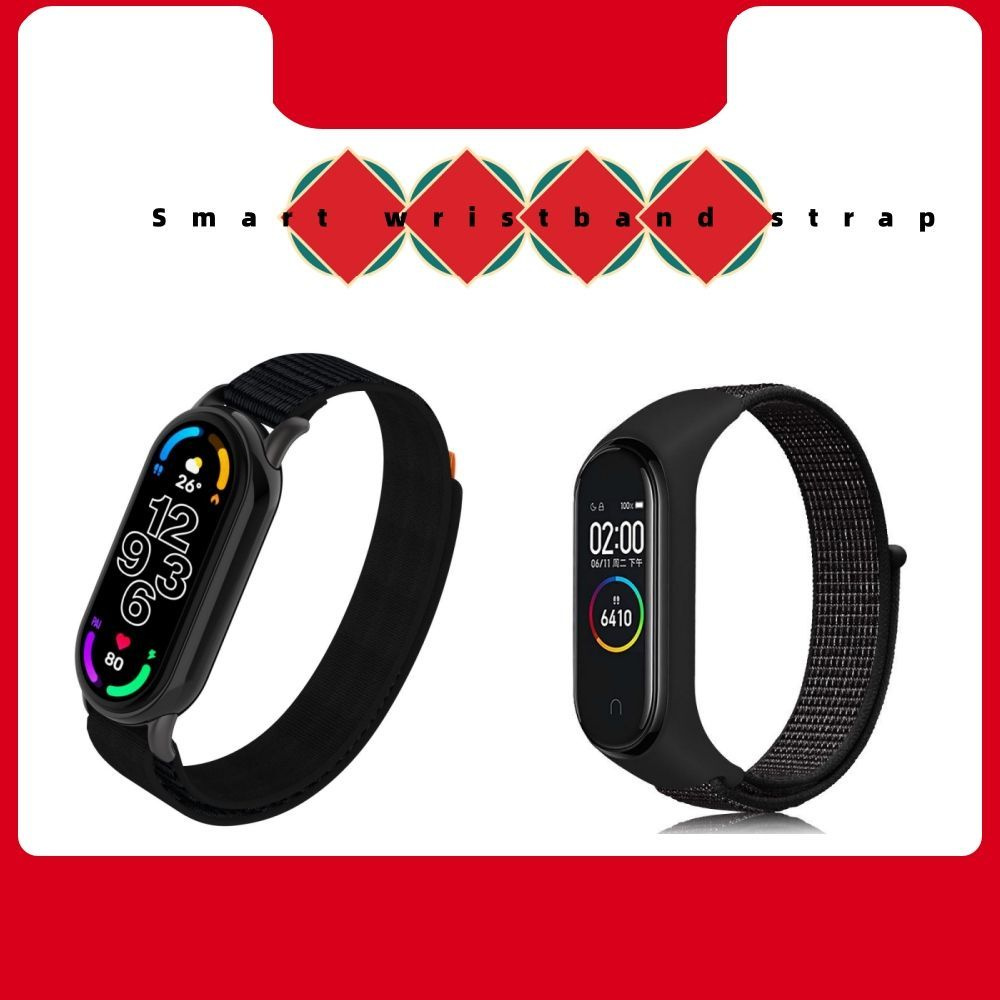 Ремешок для фитнес-браслета Xiaomi Mi Band 4/5/6/7. Черный. Тканевый ...