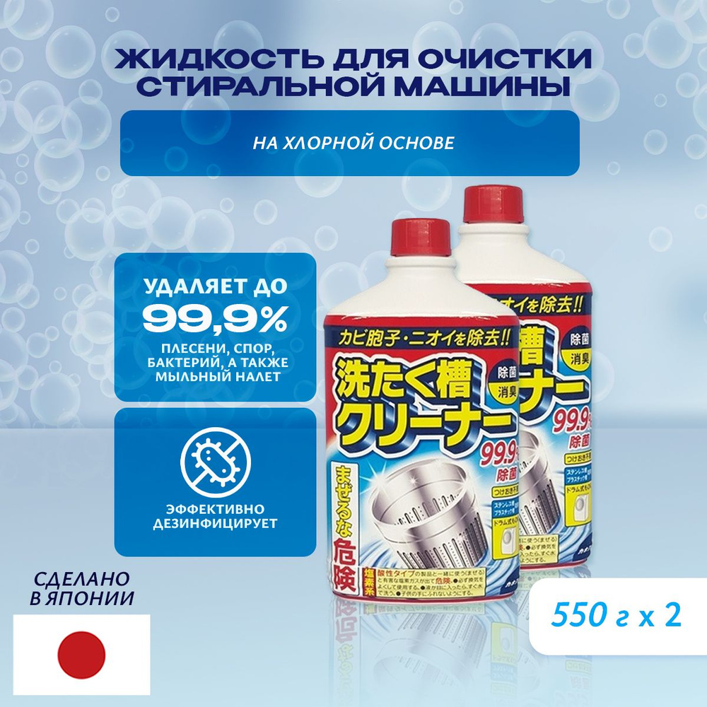 Жидкое средство для очистки барабана стиральных машин KANEYO на основе  хлора, в комплекте 2 штуки - купить с доставкой по выгодным ценам в  интернет-магазине OZON (505476310)