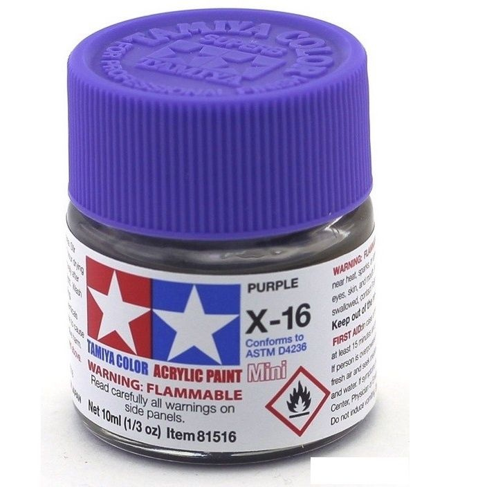 Краска акриловая X-16 Purple gloss, acrylic paint mini 10 ml. (Фиолетовый глянцевый) Tamiya 81516  #1
