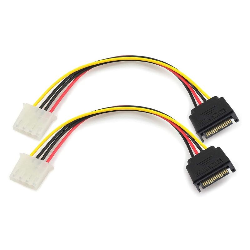 2 шт. SATA 15-контактный штекер IDE Molex 4-контактный женский ...