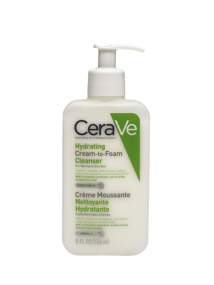 CeraVe Увлажняющая крем-пенка для умывания для нормальной и сухой кожи Hydrating to Cream Cleanser, 236мл #1