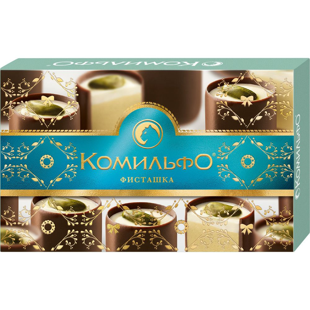 Конфеты шоколадные Комильфо с двухслойной начинкой со вкусом фисташки ...