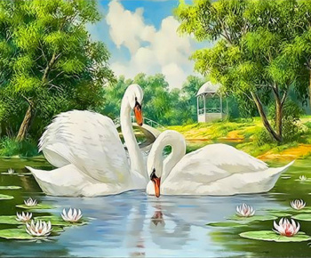 Раскраска лебедь на озере 😻 распечатать бесплатно