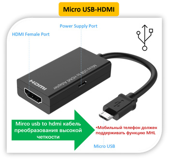 MHL адаптер micro USB на HDMI