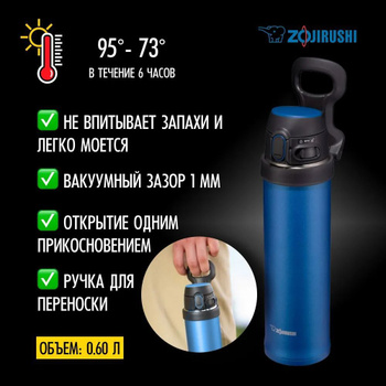 Zojirushi Travel Tumbler Bottle Mug SM Series 0.48L (17 oz) Smokey Blue New