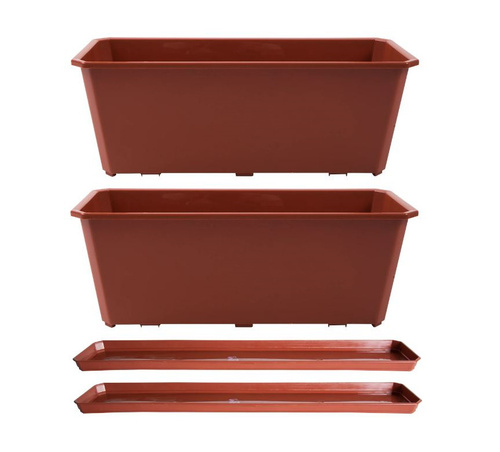 Ящик балконный пластиковый 40x17x15 см 7 литров пластик терракотовый ...
